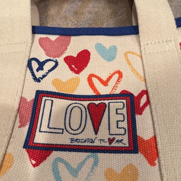 Rare BRIGHTON Red White and You Mini Canvas Tote - LIKE NEW! Perfect for V-Day - Picture 2 of 10